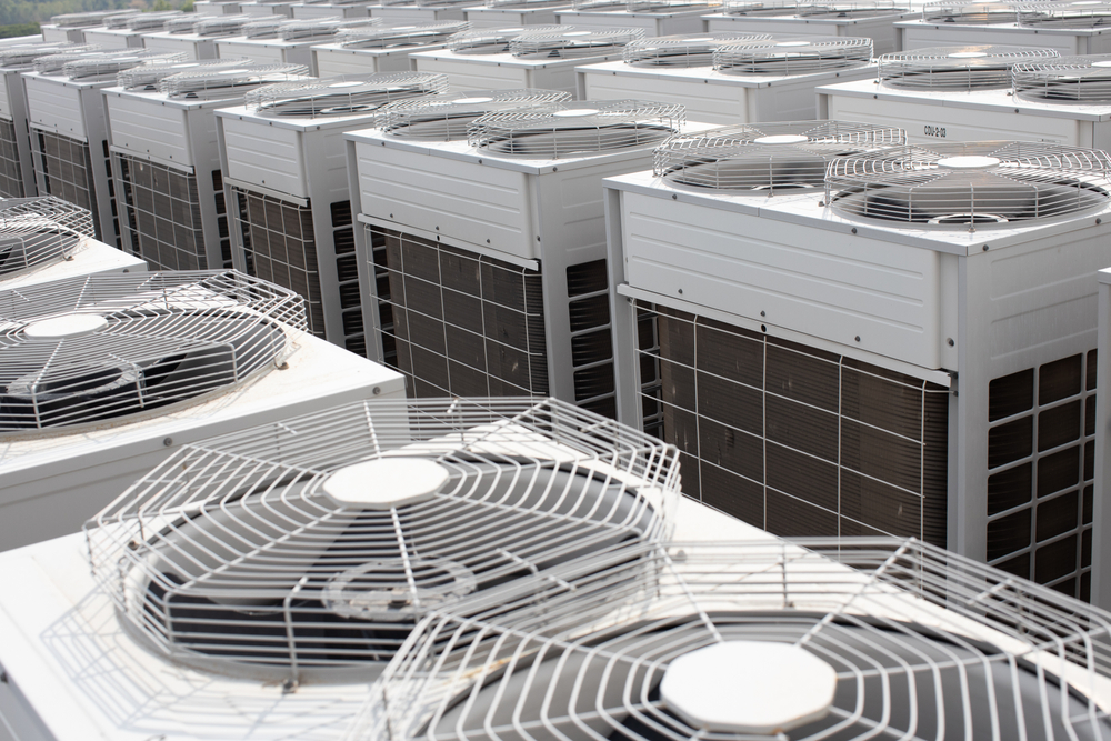 Air,conditioner,outside,unit,compressors,multiple,machines,,air,conditioner,factory,the,heat