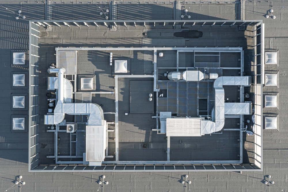 Ventilation,and,various,communications,on,the,roof,of,multi Storey,buildings,